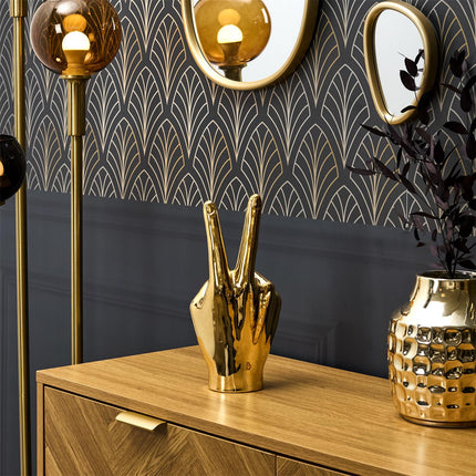 Keramikas dekoratīvā figūra – zelta rokas žests