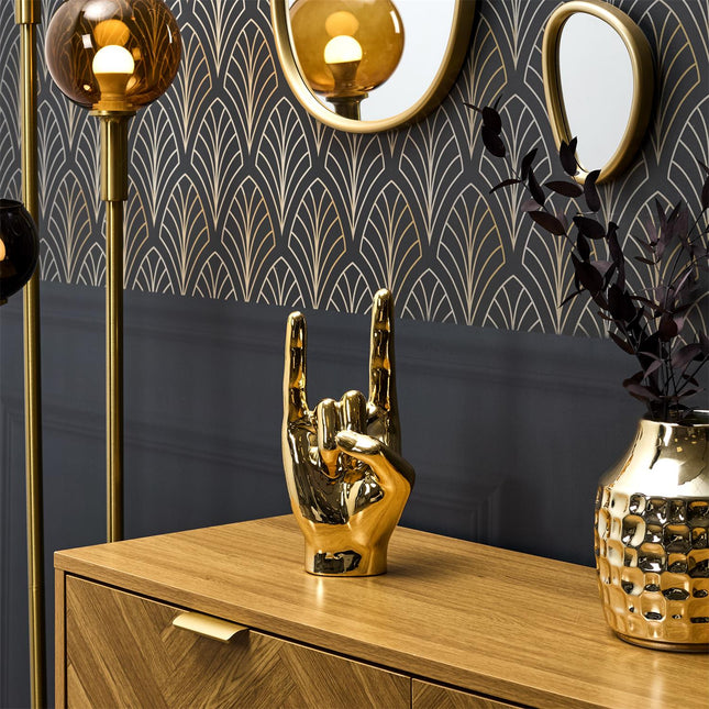 Keramikas dekoratīvā figūra – zelta rokas žests