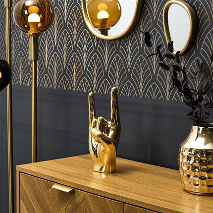 Keramikas dekoratīvā figūra – zelta rokas žests