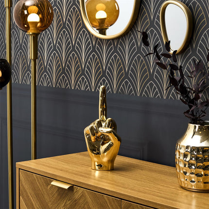 Keramikas dekoratīvā figūra – zelta rokas žests