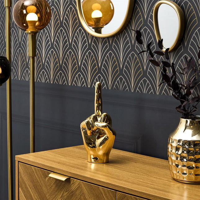 Keramikas dekoratīvā figūra – zelta rokas žests