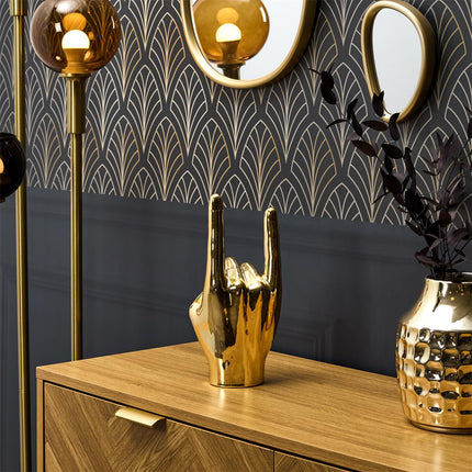 Keramikas dekoratīvā figūra – zelta rokas žests