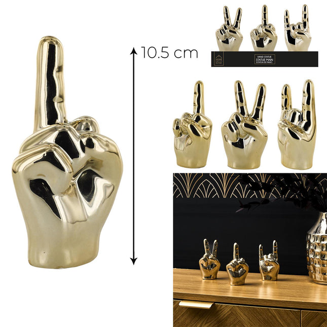 Keramikas dekoratīvā figūra – zelta rokas žests