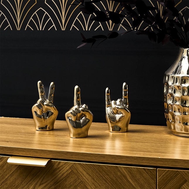 Keramikas dekoratīvā figūra – zelta rokas žests