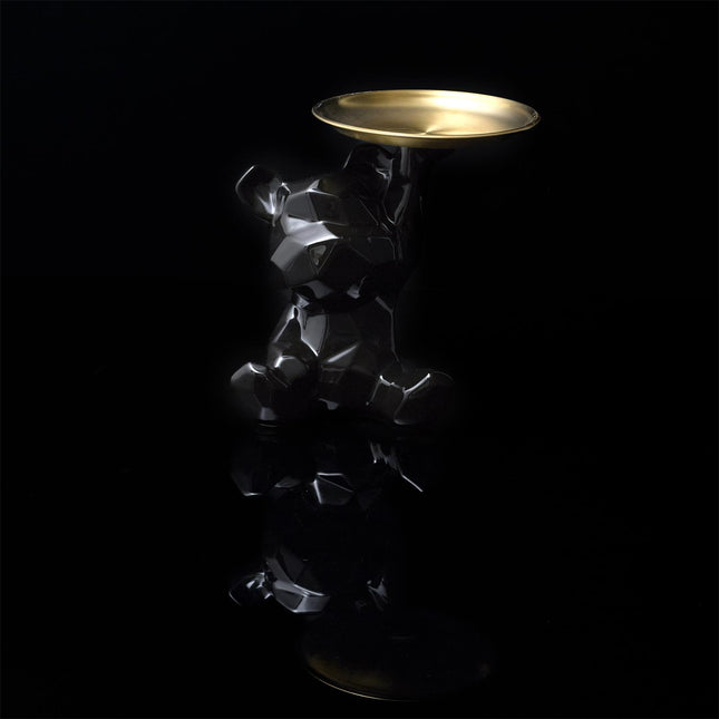 Keramikas lācīša figūra ar paplāti