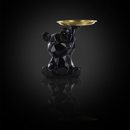 Keramikas lācīša figūra ar paplāti