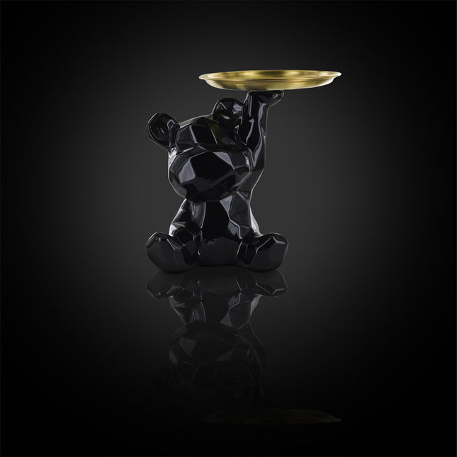 Keramikas lācīša figūra ar paplāti