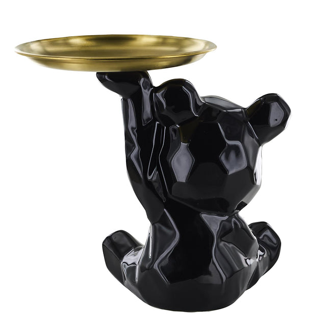 Keramikas lācīša figūra ar paplāti