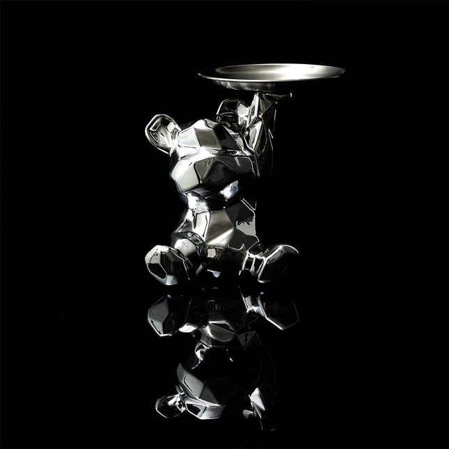 Keramikas lācīša figūra ar paplāti