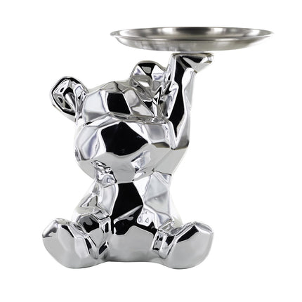 Keramikas lācīša figūra ar paplāti