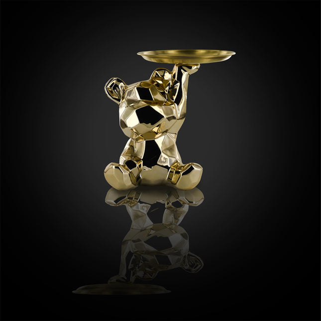 Keramikas lācīša figūra ar paplāti