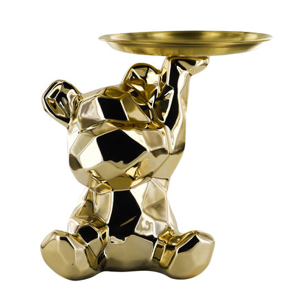 Keramikas lācīša figūra ar paplāti