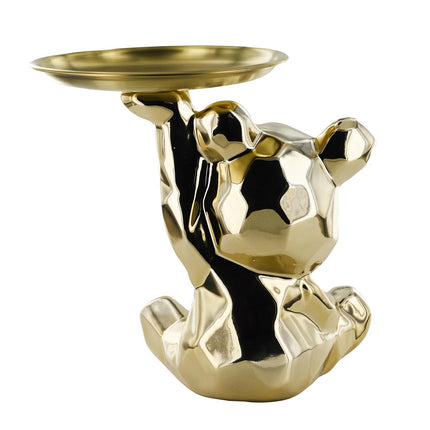 Keramikas lācīša figūra ar paplāti