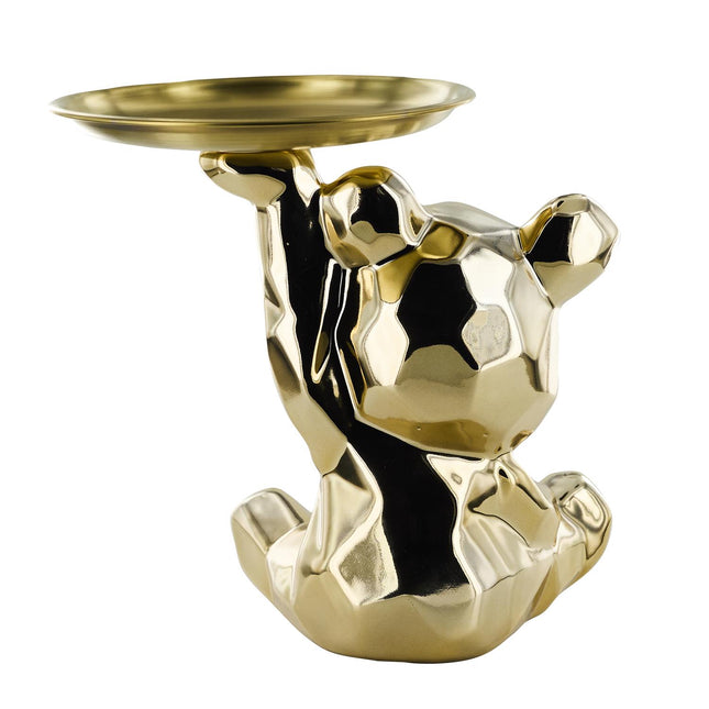 Keramikas lācīša figūra ar paplāti