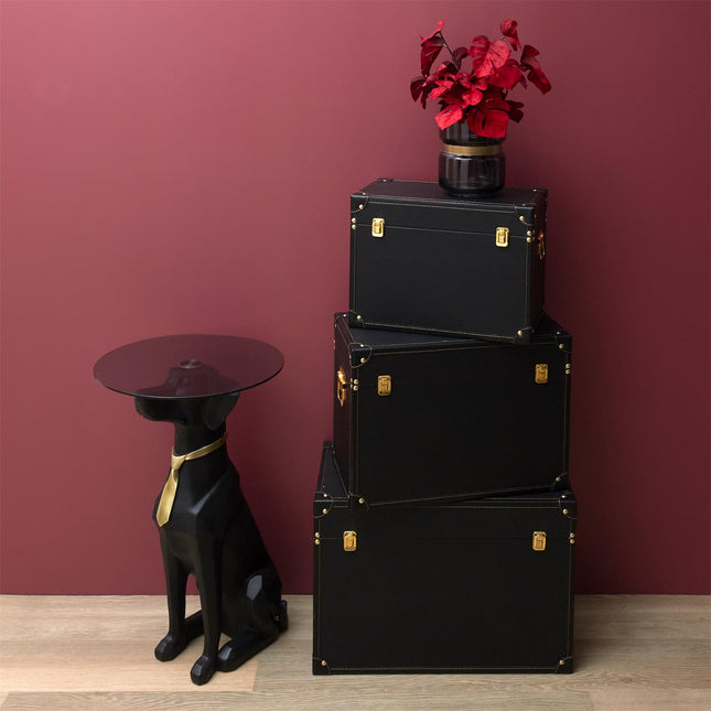 Dizaina sānu galds “Dog” ar stikla virsmu