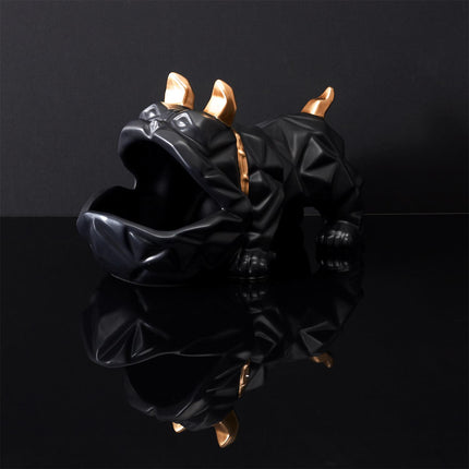 Keramikas suns – sīklietu turētājs (melns ar zeltu)