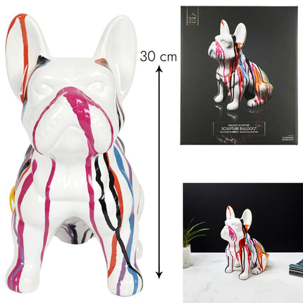 Keramikas buldoga figūra – krāsainā H30