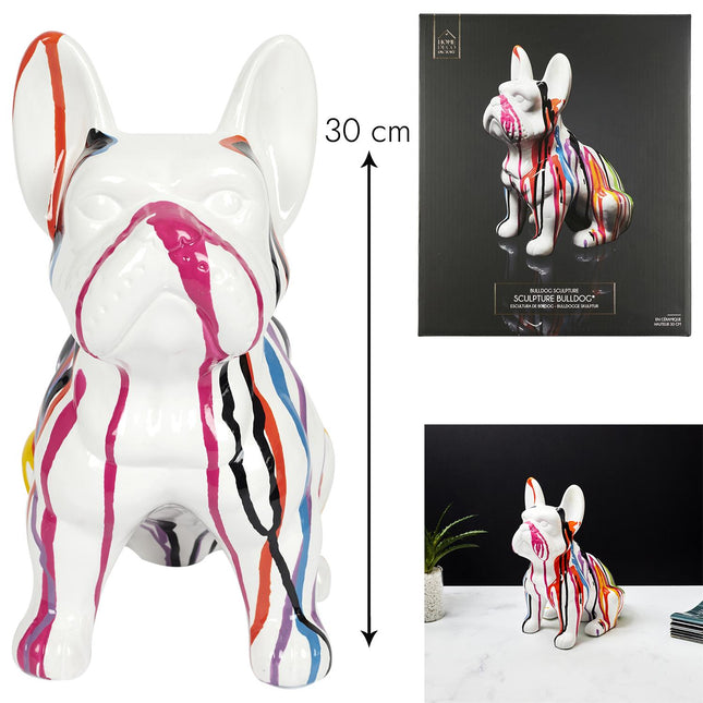 Keramikas buldoga figūra – krāsainā H30
