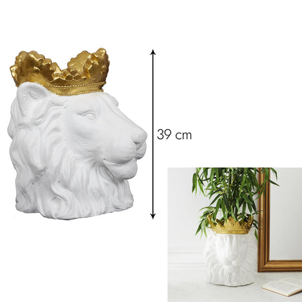 Lauva ar zelta kroni – puķupods / vāze