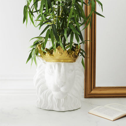 Lauva ar zelta kroni – puķupods / vāze