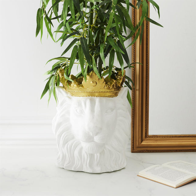 Lauva ar zelta kroni – puķupods / vāze