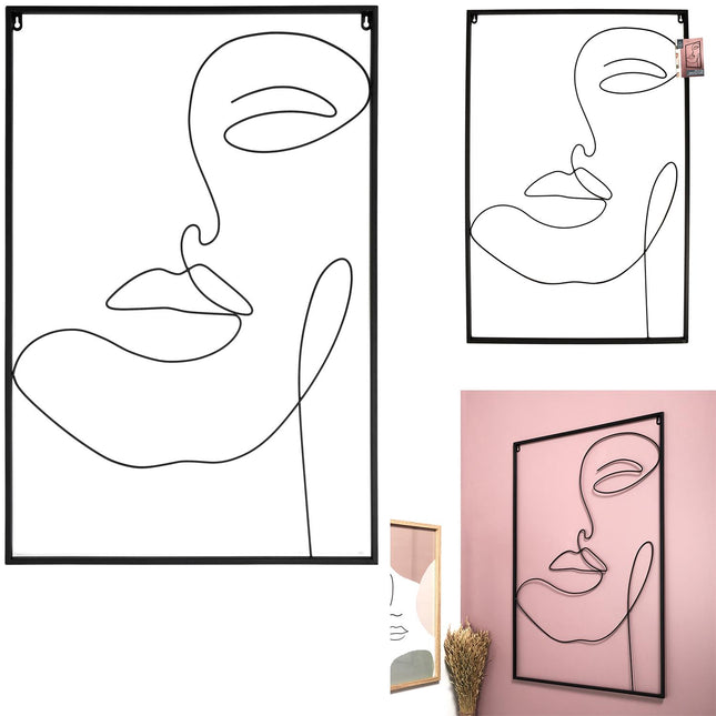 Metāla sienas dekors – lineārā seja