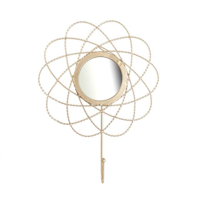 Metāla sienas dekors ar spoguli un āķi