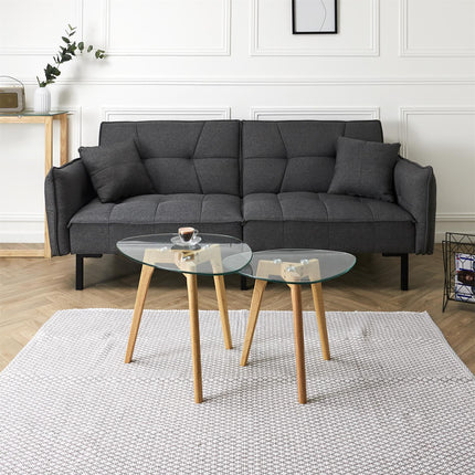 Kafijas galdiņu komplekts (2 gab.) ar stikla virsmu