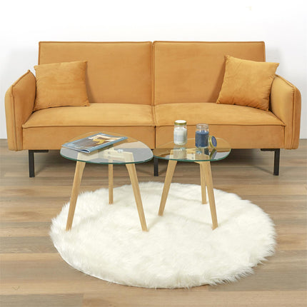 Kafijas galdiņu komplekts (2 gab.) ar stikla virsmu