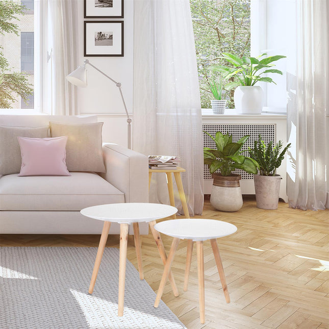 Koka sānu galdiņu komplekts (2 gab.)