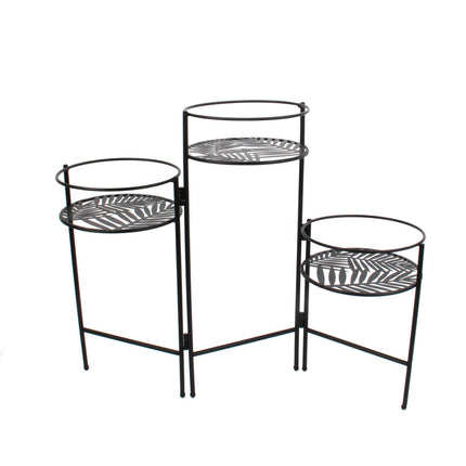 Metāla augu statīvs – 3 līmeņi, melns