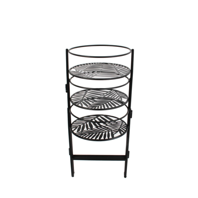 Metāla augu statīvs – 3 līmeņi, melns