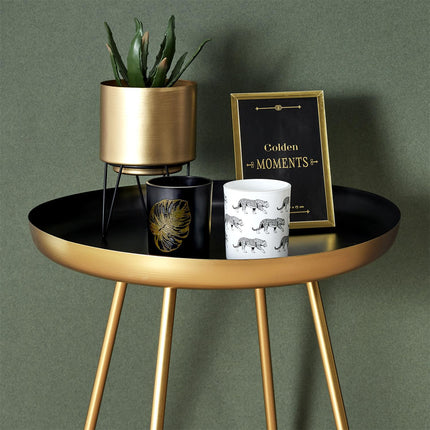 Zelta puķu podu komplekts ar statīviem (2 gab.)