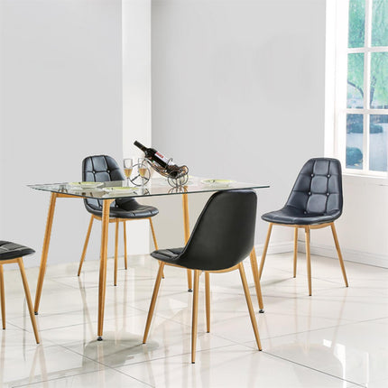 Stikla galds ar koka kājām