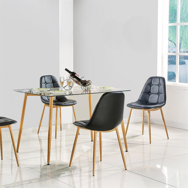 Stikla galds ar koka kājām