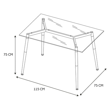 Stikla galds ar koka kājām