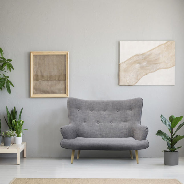 Divvietīgs dīvāns ar augstu atzveltni – pelēks