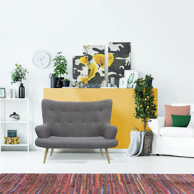 Divvietīgs dīvāns ar augstu atzveltni – pelēks