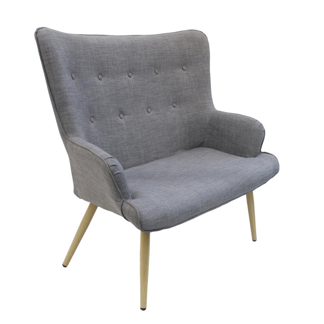 Divvietīgs dīvāns ar augstu atzveltni – pelēks