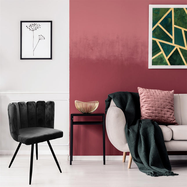 Velveta krēsls ar metāla kājām