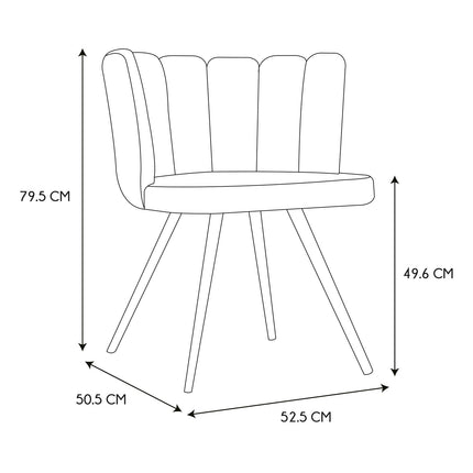 Velveta krēsls ar metāla kājām