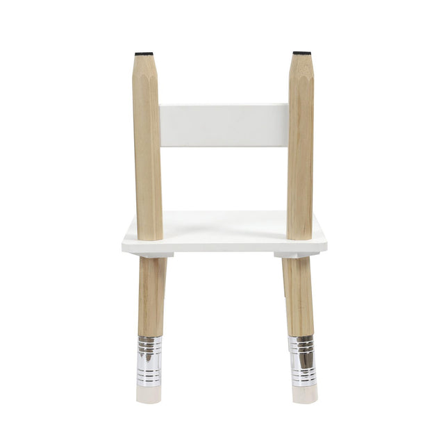 Bērnu galds ar krēslu – koks & balts dizains