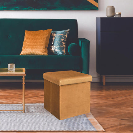 Velvet salokāms uzglabāšanas pufs