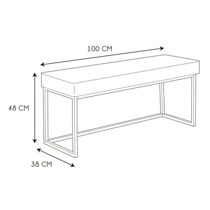 Mīkstais sols / sēdeklis ar metāla rāmi (100 cm)
