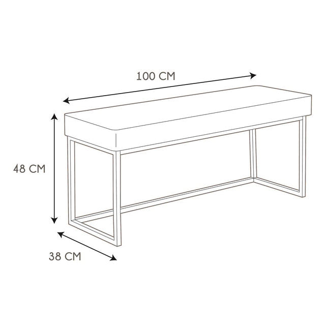 Mīkstais sols / sēdeklis ar metāla rāmi (100 cm)