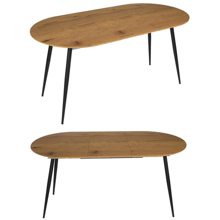 Ovāls izvelkamais pusdienu galds (120–160 cm)