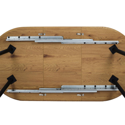 Ovāls izvelkamais pusdienu galds (120–160 cm)