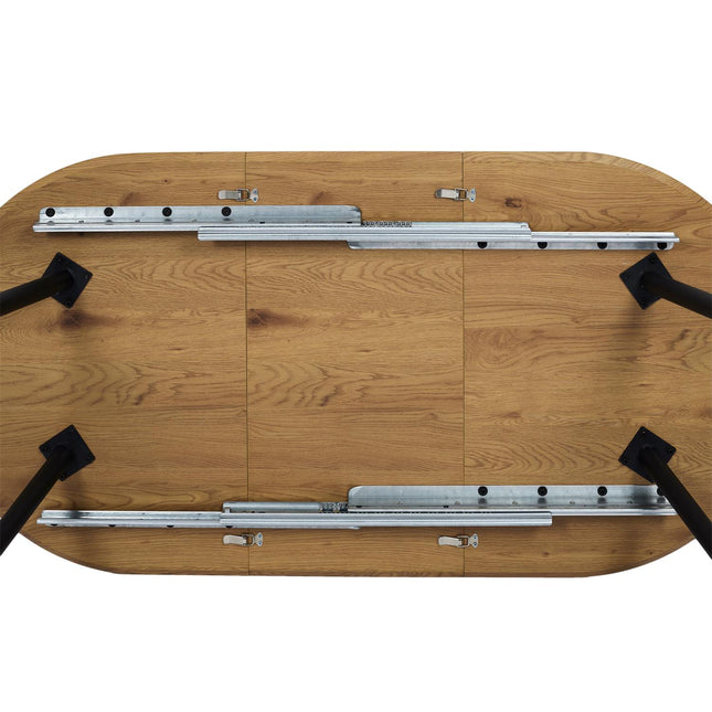 Ovāls izvelkamais pusdienu galds (120–160 cm)