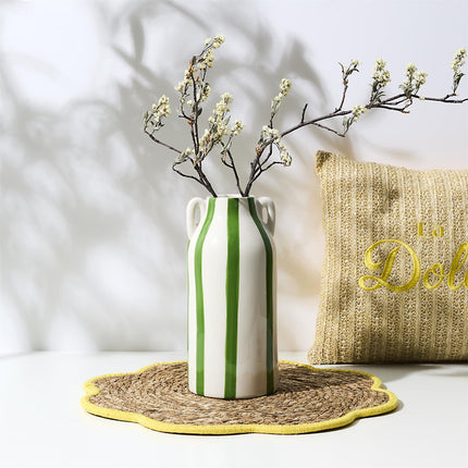 Dolce Vita keramikas vāze ar svītrām – H22,5 cm, 4 krāsas