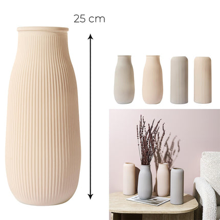 Tonēta stikla vāze ar reljefu – 26 cm (4 veidi)